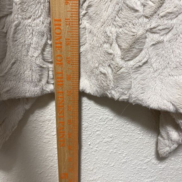 Jack Faux Fur Vest Large Beige l Off White Animal Print open front Tv - Picture 8 of 9